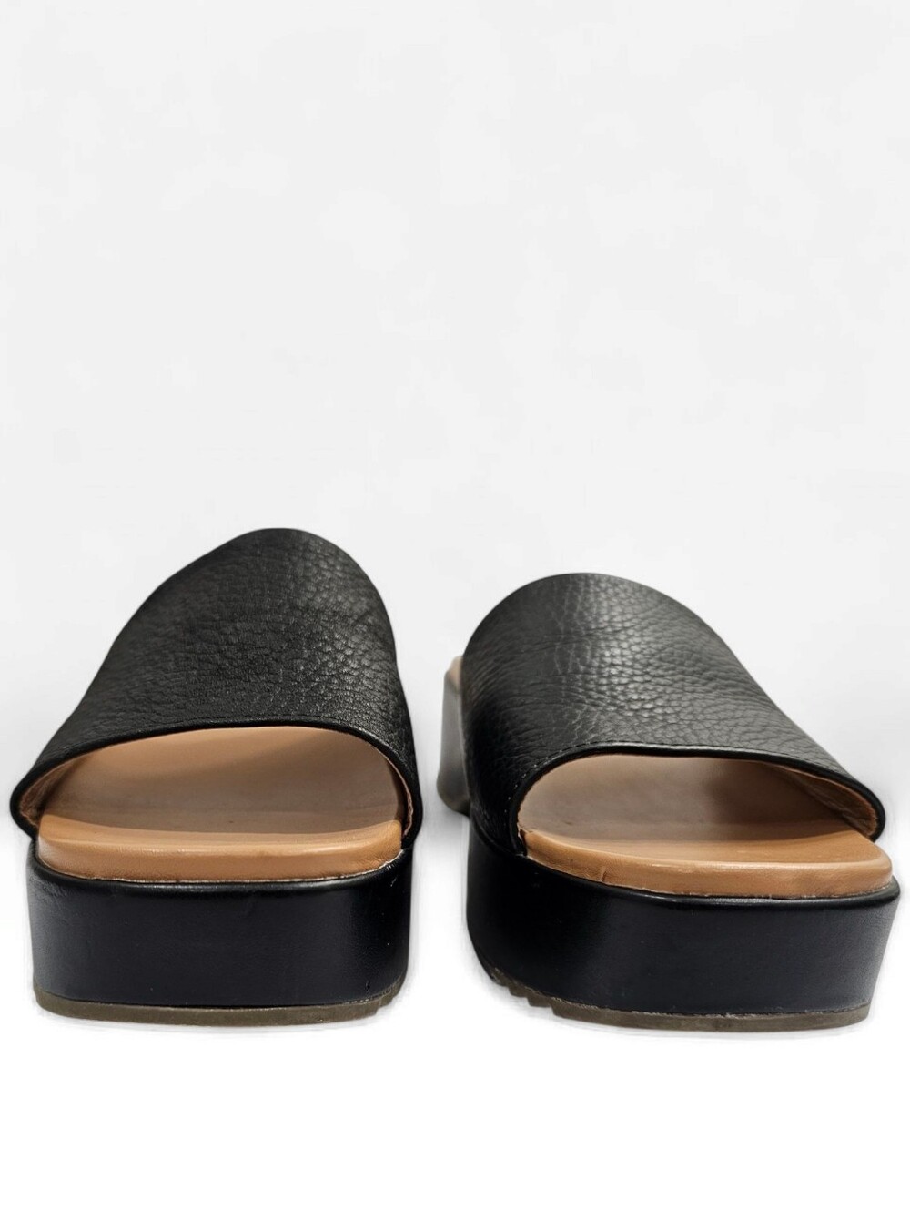 VIONIC Women Trista Black Pebbled Leather Comfort Platform Slide Sandals 8M - Picture 4 of 8